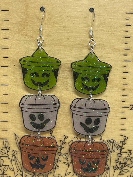 Boo Bucket Dangle Earrings: McDonald's Happy Meal Halloween Studs