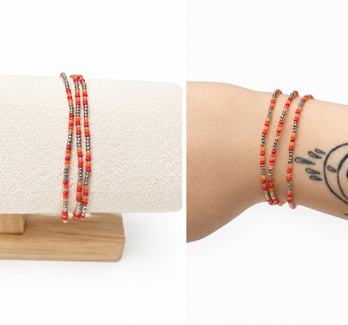 18k gold/silver plated Coral Stack Bracelet