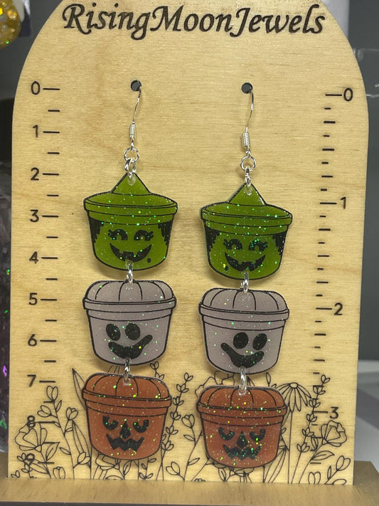 Boo Bucket Dangle Earrings: McDonald's Happy Meal Halloween Studs