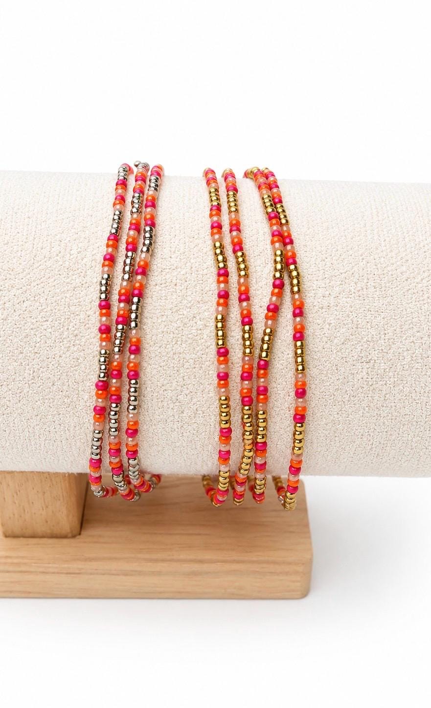18k gold/silver plated Coral Stack Bracelet