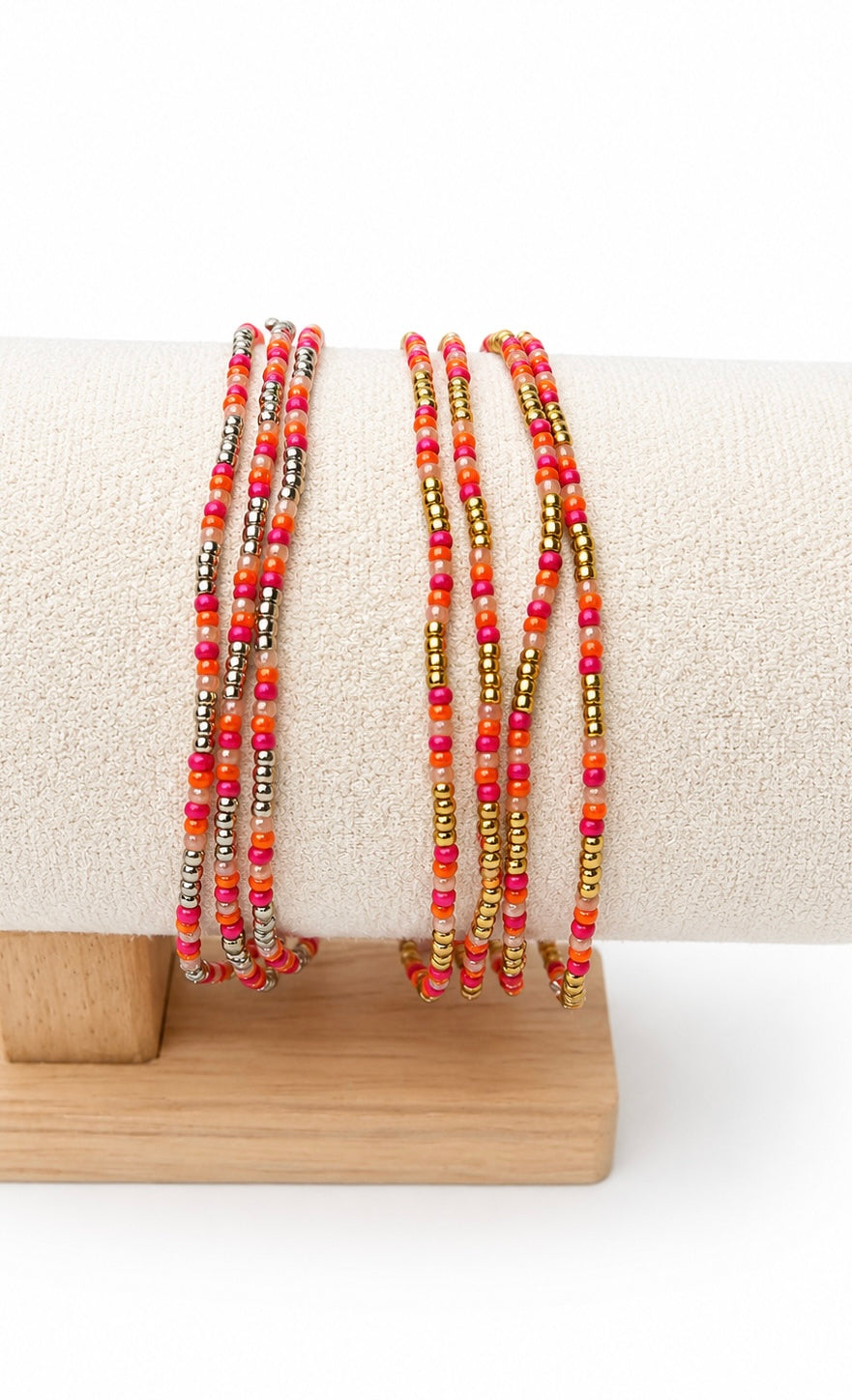 18k gold/silver plated Coral Stack Bracelet