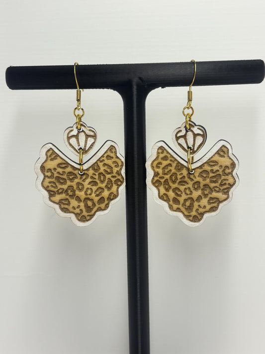 Leopard print dangle earrings