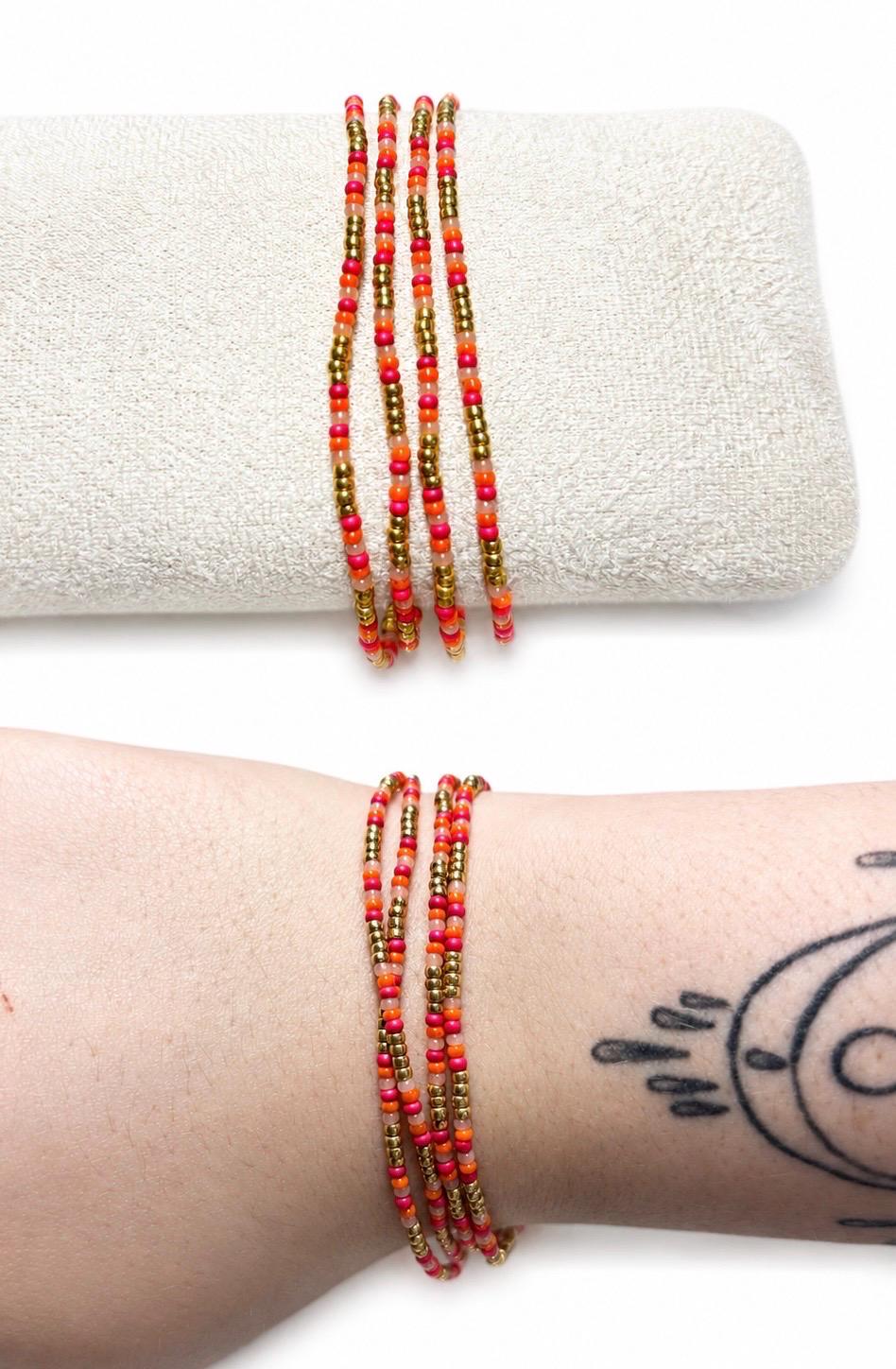 18k gold/silver plated Coral Stack Bracelet